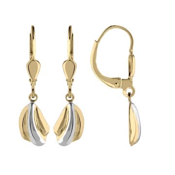 Boucles D'oreilles Dormeuses Bicolore Vague