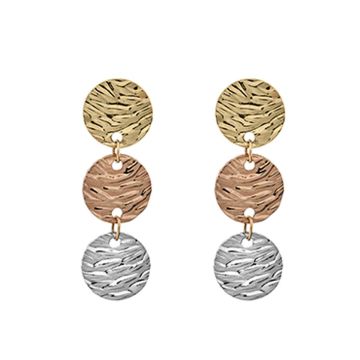 Boucles D'Oreilles Pendante Bois Flotte Tricolore