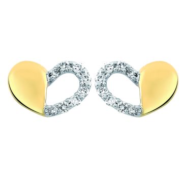 Boucles D'Oreilles  Coeur Dt 0.08Ct