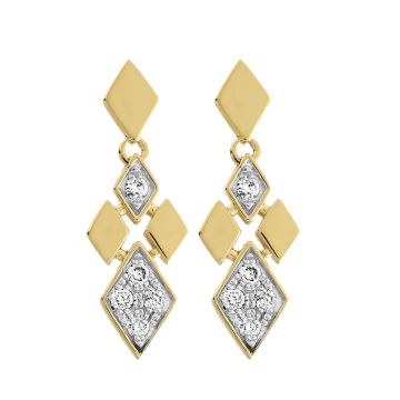 Boucles D'Oreilles Pendants Losanges  Dt 0.14Ct