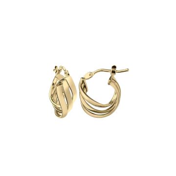 Créoles Fil Croise Torsade 9x11mm