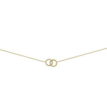 Collier 2 Anneaux Perles Entrelaces