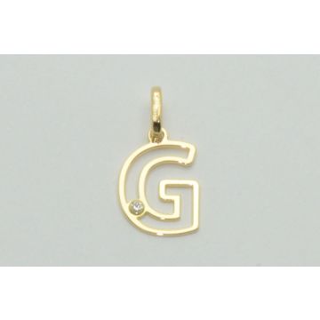 Pendentif Initiale G Diamant 0.01Ct
