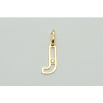Pendentif Initiale J Diamant 0.01Ct