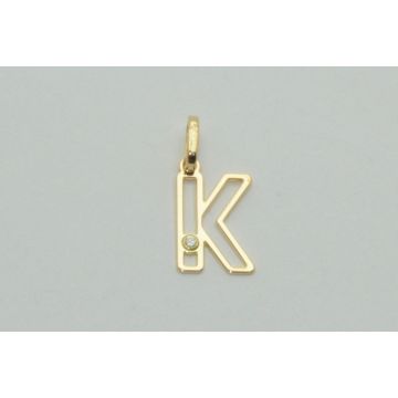 Pendentif Initiale K Diamant 0.01Ct