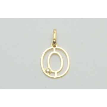 Pendentif Initiale O Diamant 0.01Ct