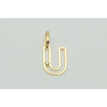 Pendentif Initiale U Diamant 0.01Ct