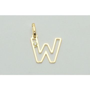 Pendentif Initiale W Diamant 0.01Ct