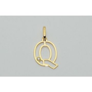 Pendentif Initiale Q Diamant 0.01Ct