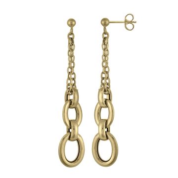 Boucles D'oreilles Maille Alternée Chaine Largeur 9.5mm