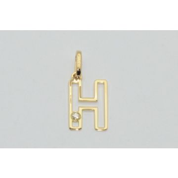 Pendentif Initiale H Diamant 0.01Ct