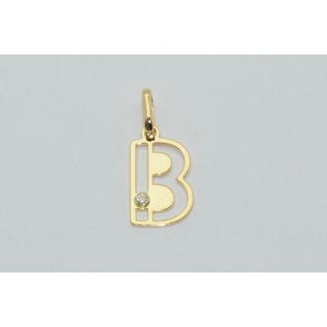 Pendentif Initiale B Diamant 0.01Ct
