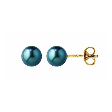 Boucles D'Oreilles Pc Eau Douce Teintee Noire