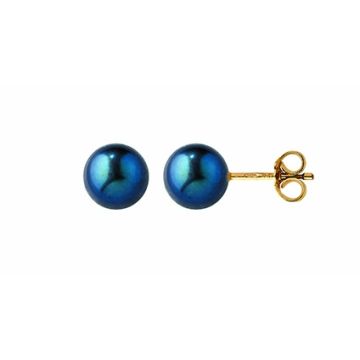 Boucles D'Oreilles Pc Eau Douce Teintee Noire