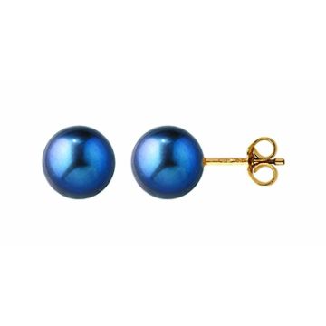 Boucles D'Oreilles Pc Eau Douce Teintee Noire