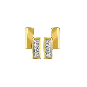 Boucles D'oreilles Bicolore Diamants 0.02cts