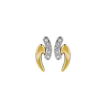 Boucles D'oreilles Bicolore Diamants 0.03cts
