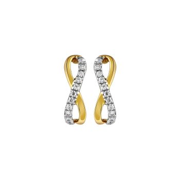 Boucles D'oreilles Bicolore Infini Diamants 0.11cts