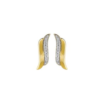 Boucles D'oreilles Bicolore Diamants 0.08cts