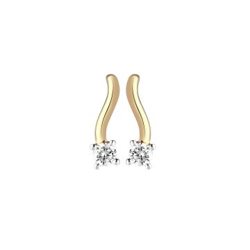 Boucles D'oreilles Bicolore Volute Oxyde De Zirconium Rond 2.9mm