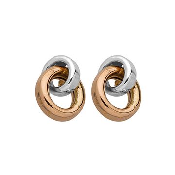 Boucles D'Oreilles Bic Anneaux Or Gris/Or Rose