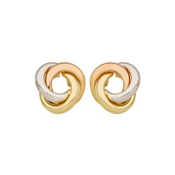 Boucles D'Oreilles Noeud Tricolore Fil Rond