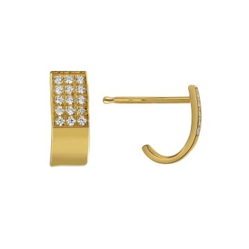 Boucles D'oreilles Demi-Créoles Diamants 0.15cts