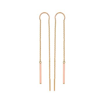 Boucles D'oreilles Guyanaise Chaine Et Tube Rouge