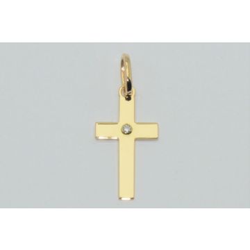 Croix Simple Avec Diamant Au Centre