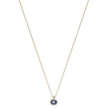 Collier Saphir Ovale 0.5Ct Dt 0.005Ct