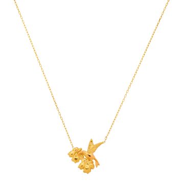 Collier Pend 2 Hibiscus Colibri Fdi30