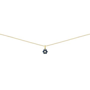Collier Fleur Saphirs Dt Ri 42Cm - Fm