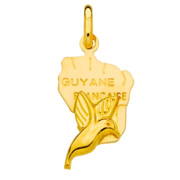 Pendentif Carte Guyane Avec Colibri