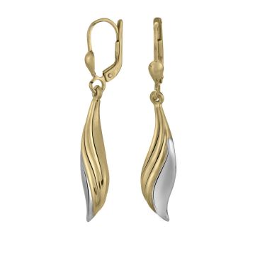 Boucles D'oreilles Pend Vague Striee Largeur 7.7mm