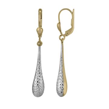 Boucles D'oreilles Longue Goutte Diamantee Largeur 6mm