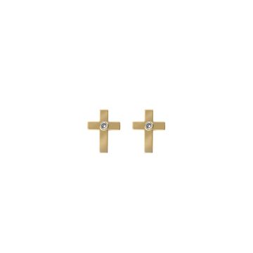 Boucles D'Oreilles Croix Pierres