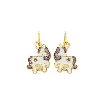 Boucles D'Oreilles Brisure Licorne Etoile Laque