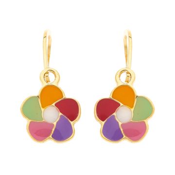 Boucles D'Oreilles Brisures Fleurs Multicolores