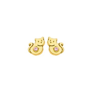 Boucles D'Oreilles Vis Petit Chat Oz Rose