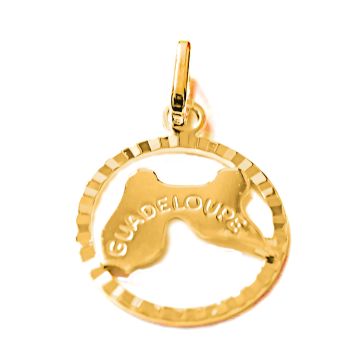 Pendentif Carte Guadeloupe Avec Cercle