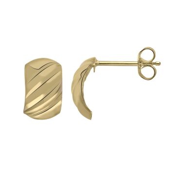 Boucles D'oreilles Demi-Créoles Striee Largeur 6mm