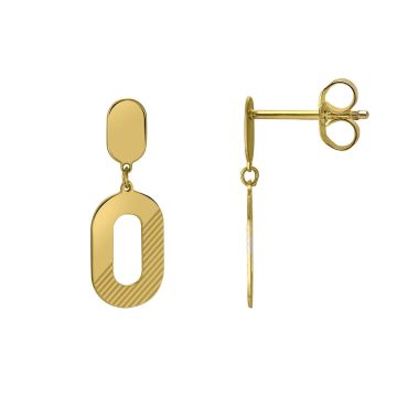 Boucles D'Oreilles Ovale Diam Ajoure Plat Larg11Mm