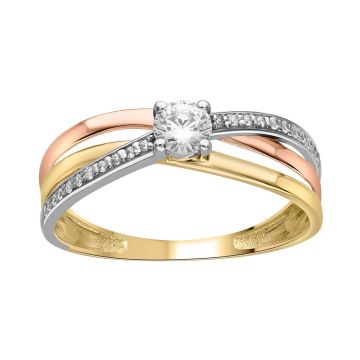 Bague  Oxyde Rhodium Tricolore