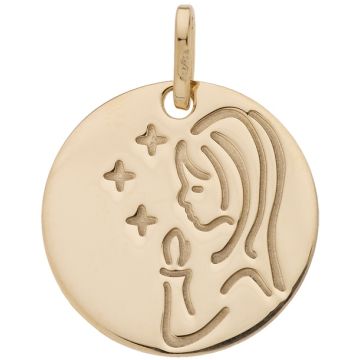 Médaille Ronde Vierge Bougie Etoiles