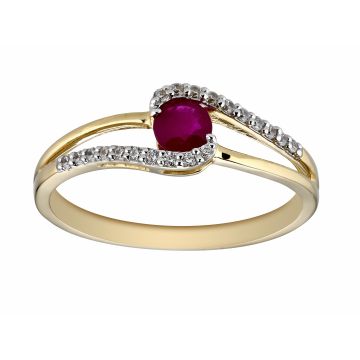 Bague Rubis 3.9Mm 20 Dts 0.10Cts