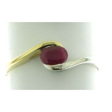 Bague Rhodiee Rubis Ovale 5X4