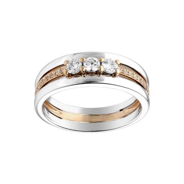 Bague Dts 0.39Cts Bicolore Gris/Ros