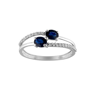 Bague Saphir 4X5-3X5-Dt 0.11Ct Og