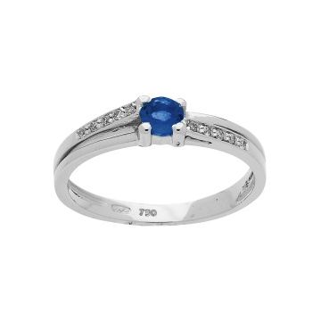 Bague Saphir 4Mm Dts 0,05Ct Og