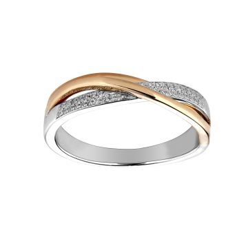 Bague Croisee Dts Bic Gris/Rose